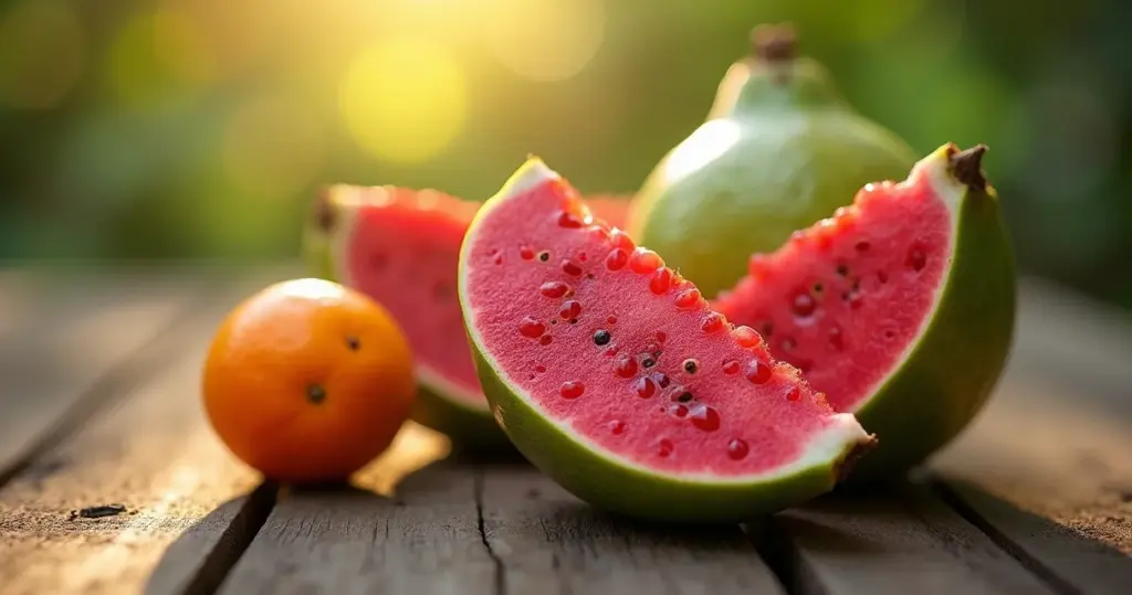 Benefícios da goiaba vermelha: ela tem 7x mais vitamina C que a laranja Benefícios da goiaba vermelha: ela tem 7x mais vitamina C que a laranja