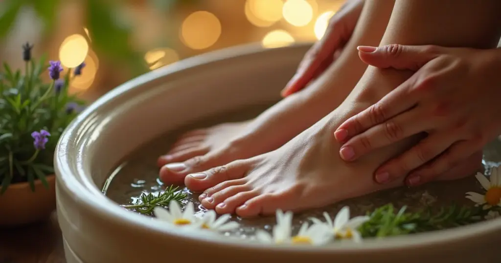 Como fazer um escalda-pés com ervas relaxantes que transforma sua noite