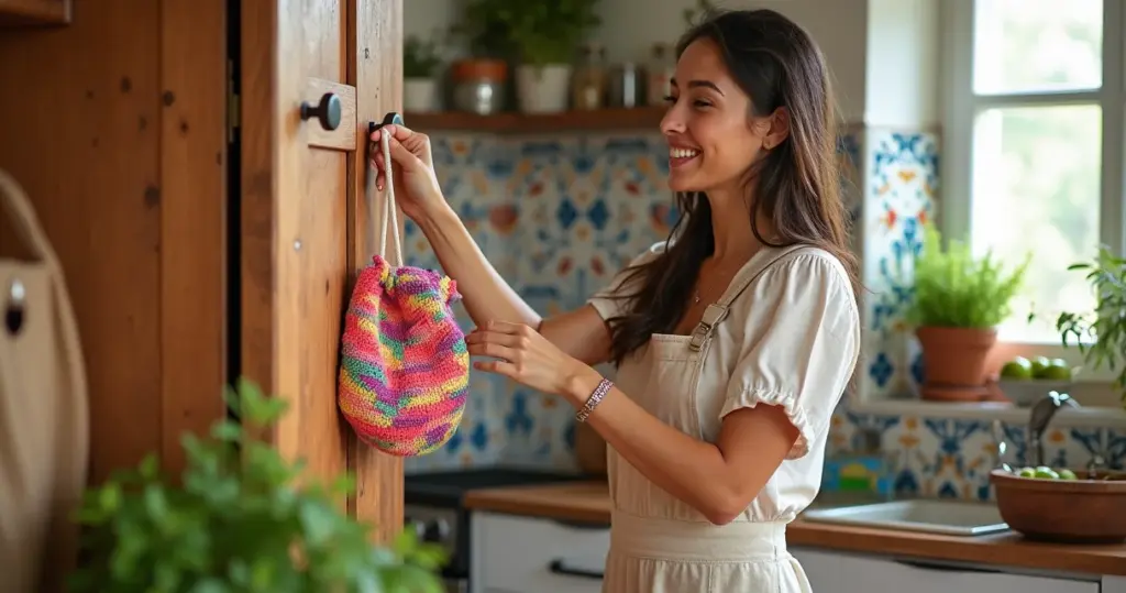 Puxa Saco de Crochê Peixe: Organize Sua Cozinha com Arte Brasileira Puxa Saco de Crochê Peixe: Organize Sua Cozinha com Arte Brasileira