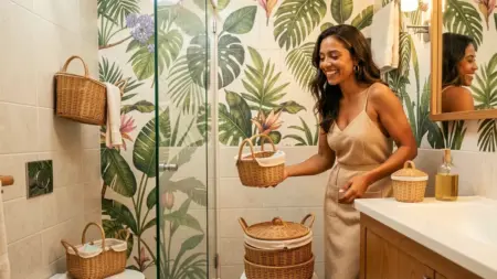 Organização de banheiro pequeno com cestos: guia por canto do ambiente Organização de banheiro pequeno com cestos: guia por canto do ambiente